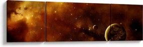 Obraz - Planety z mgławicą (170x50 cm)