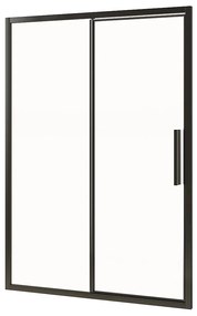 Czarne matowe drzwi prysznicowe przesuwne w stylu industrialnym - 140 x 195 cm - TORONI