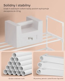 Regał na buty TORINO, 3 półki, 30x92x55cm, biały SongmicsHome