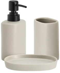 Zestaw łazienkowy PLY, ceramiczny dozownik, kubek i taca