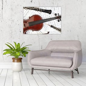Obraz na szkle - Instrumenty muzyczne (70x50 cm)