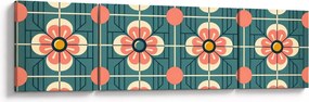Obraz - Retro wzór z kwiatami (170x50 cm)