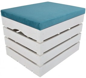 Pufa kufer skrzynia drewniana sosnowa siedzisko 50cm malowana biała