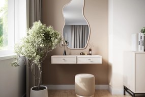 Toaletka wisząca Lorini 100 cm z szufladami - kaszmir / czarne uchwyty T-bar