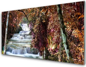 Szkło do Kuchni na Ścianę Potężny Wodospad w Lesie
