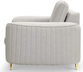 Fotel LAREN na stalowych nogach z oparciem i podłokietnikami w tkaninie CASTEL 04