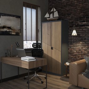 Szafa biurowa Eco Design Jan H 90x40x195 cm antracyt/orzech