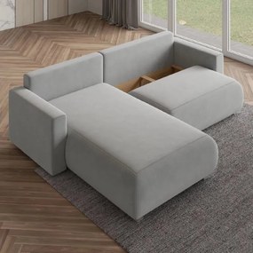 Bordowa rozkładana narożna sofa MONORA, dwustronna