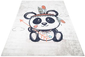 Jasnoszary dywan dziecięcy miś indianin C1-S37