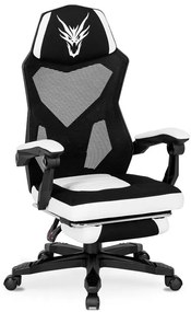 Biało-czarny ergonomiczny fotel obrotowy - Trexol