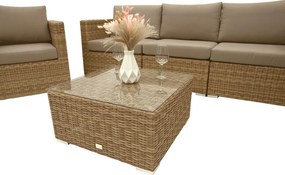 Zestaw rattanowy MALIBU dla 5 osób (beżowo-brązowy)
