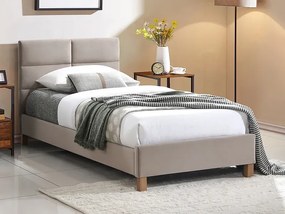 Łóżko tapicerowane SIERRA VELVET 90x200 beżowe SIGNAL