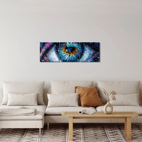 Obraz - Malowanie oczu (z zegarem) (90x30 cm)
