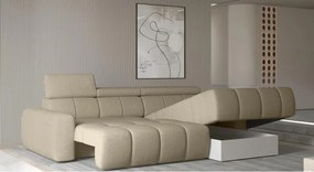 Narożnik ENZO S układ L z elektryczną regulacją siedziska Prawostronny z funkcją spania w ktaninie SORELLA 05 WERSAL