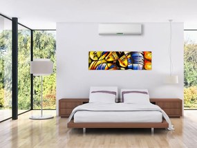 Obraz - Obraz olejny, kochankowie (170x50 cm)
