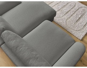 Ciemnoszary narożnik z materiału bouclé (prawostronny/z szezlongiem) Leonore – Bobochic Paris