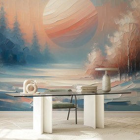 Fototapeta - Zimowy zachód słońca (196x136 cm)