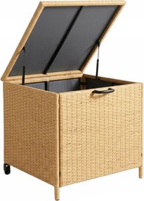 Skrzynia ogrodowa na poduszki z technorattanu XL-SD-S, 75x70x65 cm, naturalny