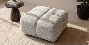 Pufa, podnóżek, tkanina szenilowa Puente, Jasnoszary, Averro