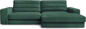 Zielony aksamitny narożnik (prawostronny/z szezlongiem) Sierra – Bobochic Paris