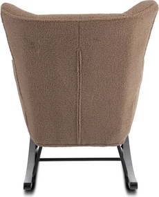 Fotel Bujany Uszak JACKSON Brązowy Boucle Nowoczesny