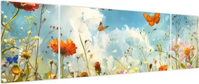Obraz - Motyle na letniej łące (170x50 cm)