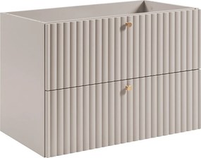 Szafka łazienkowa wisząca z wnęką na umywalkę 80 kaszmir, uchwyty w trzech kolorach, 80 x 44,4 x 57 cm