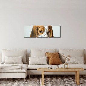 Obraz Beagle (z zegarem) (90x30 cm)