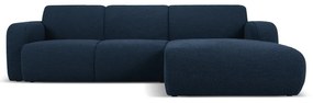 Ciemnoniebieski narożnik z materiału bouclé (prawostronny) Molino – Micadoni Home