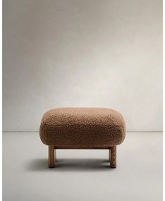 Brązowy podnóżek z materiału bouclé Nema – Kave Home