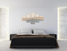 Obraz - Line art kiss (125x70 cm)