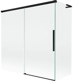 Mexen Rox L parawan nawannowy 2-skrzydłowy rozsuwany 160 + 80 x 150 cm, transparent, czarny - 8C9L-160-080-70-00