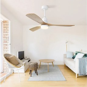 Wentylator sufitowy 52" - Wentylator sufitowy z przyciemnianą diodą LED i 6 prędkościami - do salonu i sypialni