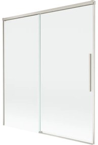 Mexen Rox parawan nawannowy 2-skrzydłowy rozsuwany 150 x 150 cm, transparent, nikiel szczotkowany - 8C9-150-001-97-00