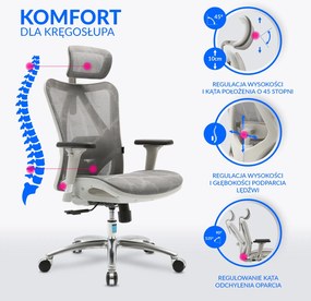 Ergonomiczny fotel biurowy Kalisto, zgodny z normą BHP