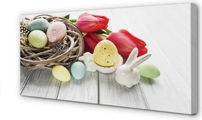 Obraz canvas na ścianę Jajka i Tulipany