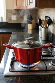 Czerwony garnek z powłoką granitową na indukcję C4-D80