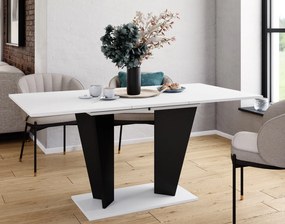 Rozkładany stół do jadalni Violan II R biało/czarny mat