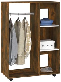 Otwarta komoda z drążkiem i półkami przydymiony dąb P6-G92