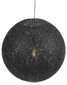 Rustykalna lampa wisząca czarna 60 cm - Corda Rustykalny / Vintage Oswietlenie wewnetrzne