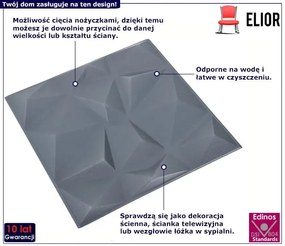 Nowoczesne panele ścienne 12 sztuk diamentowa szarość T9-N73