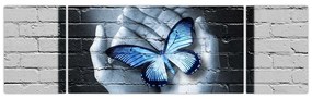 Obraz - Motyl na ścianie (170x50 cm)