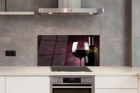 Szklany Panel Butelka i Kieliszek Wina