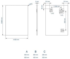 Lustro łazienkowe Lustro ścienne 2137 ProstokątneAluminium - poziomo/pionowo - 0,5 cm