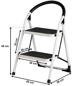 4Home Składane schodki stalowe Steps, 2 stopnie