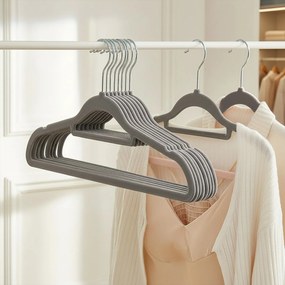 Zestaw wieszaków welurowych MAGIC VELVET 20 szt. szare