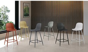 Frida - Żółty stołek polipropylenowy - zestaw 2 szt.