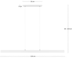 Biała lampa wisząca LED 116cm z metalu W116LED-4K-WEIß wymienny LED wy