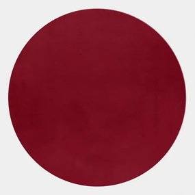 Dywan pluszowy Pouffy czerwony 120 cm x 120 cm   koło
