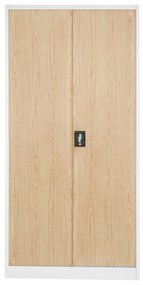 Zestaw 4x biurowa szafa metalowa JAN H, 900 x 1950 x 400 mm, Eco Design: biała/ dąb sonoma